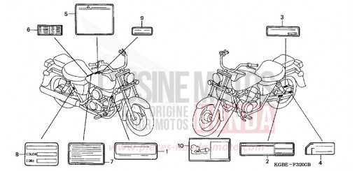 ETICHETTA DI AVVERTIMENTO VT125C3 di 2003